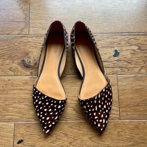 J. Crew Brown and White Polka Dot Flats